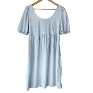 Ingrid & Isabel Maternity Meadow Chambray Linen Blend‎ Midi Dress Bow Back S